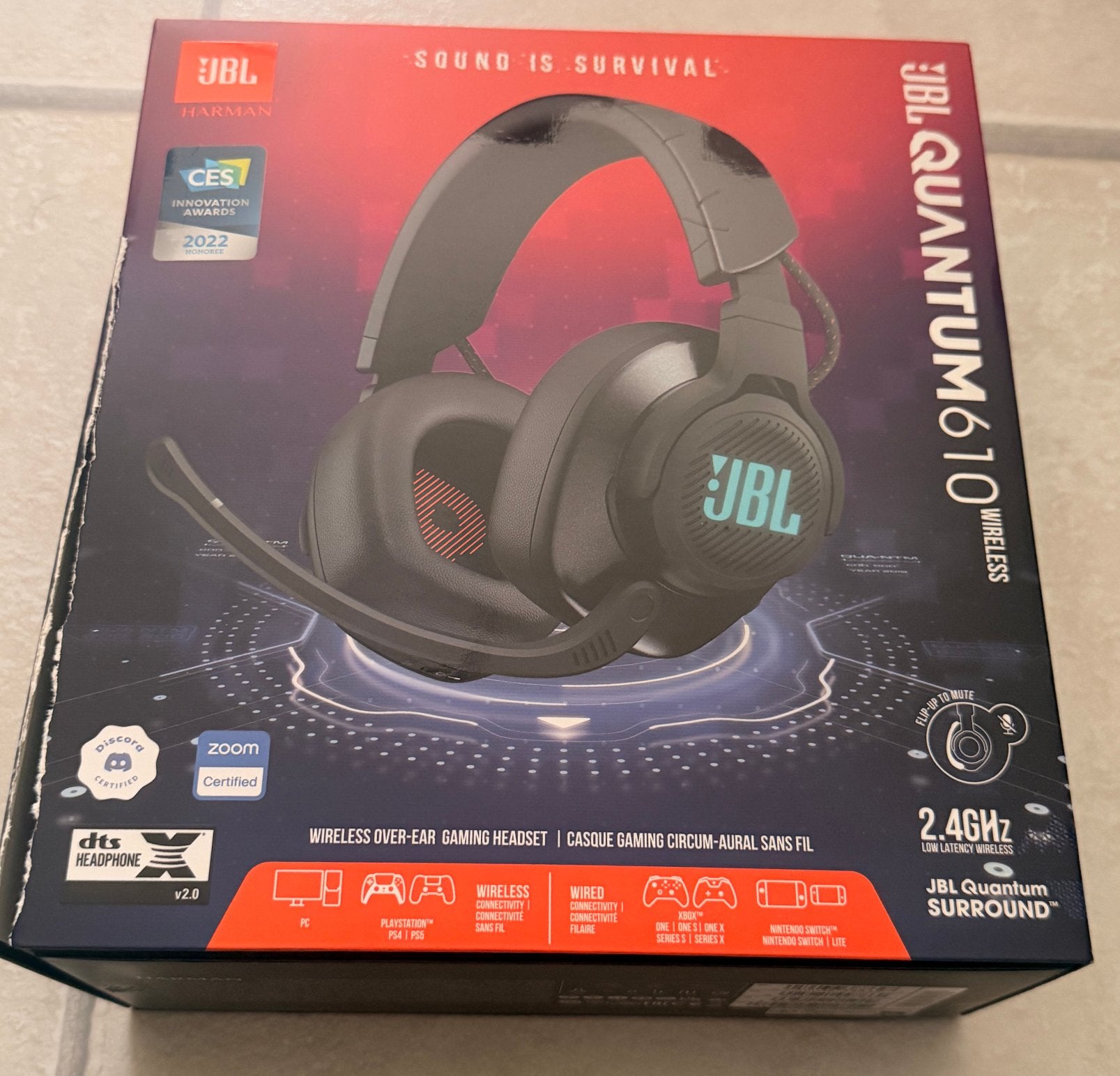 JBL Quantum 610 Gaming Headset PS5 XBOX PC NINTENDO SWITCH, Computers en Software, Headsets, JBL, Ophalen of Verzenden, Zo goed als nieuw