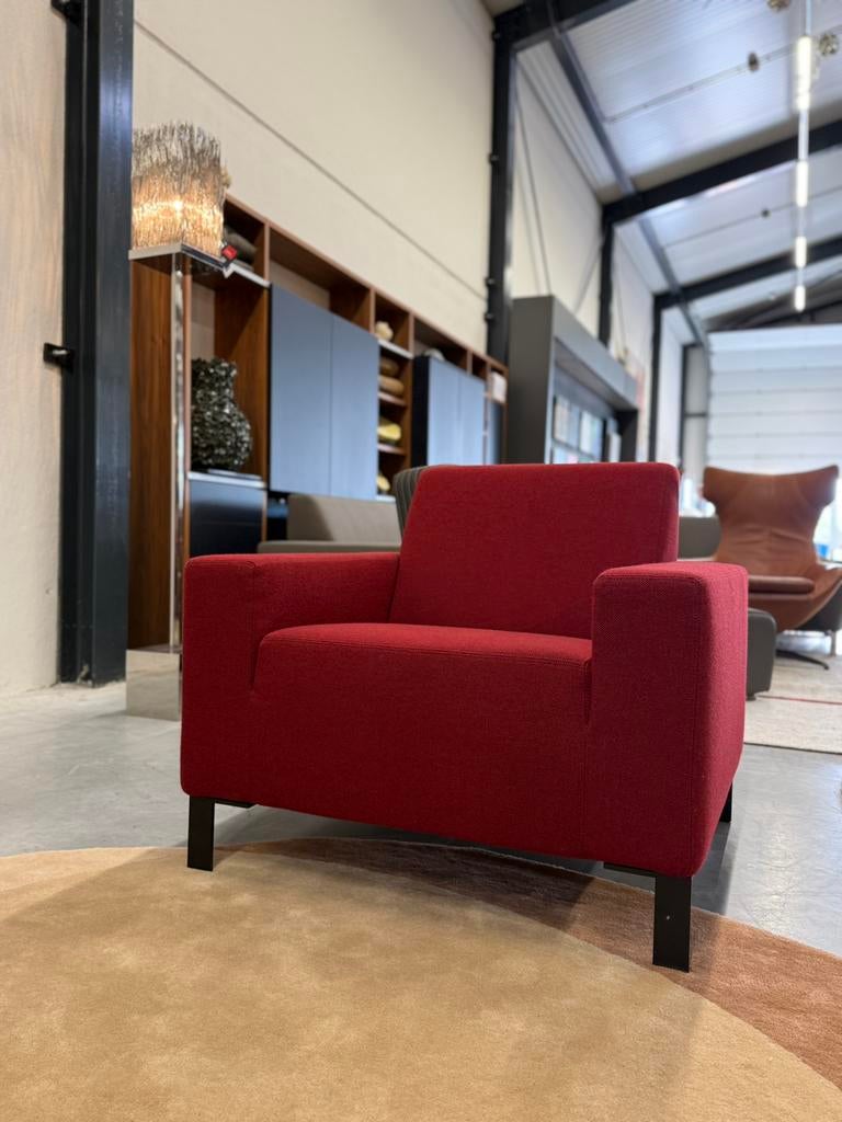 Nieuw Gelderland 6515 Fauteuil rood stof Design stoel, Gelderkand, Nieuw, 75 tot 100 cm, Stof