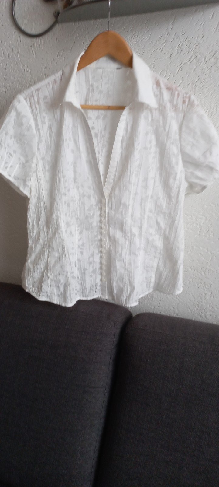 Wit bloesje maat 40/M (brocant), Ophalen of Verzenden, Gedragen, Maat 38/40 (M), Wit