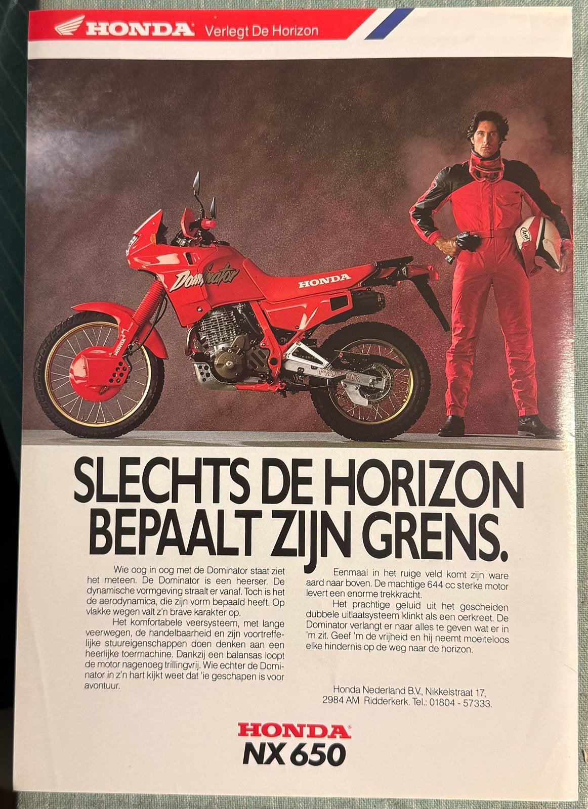 Advertentie 1988 Honda NX650 Dominator, Verzenden, Zo goed als nieuw, Motoren