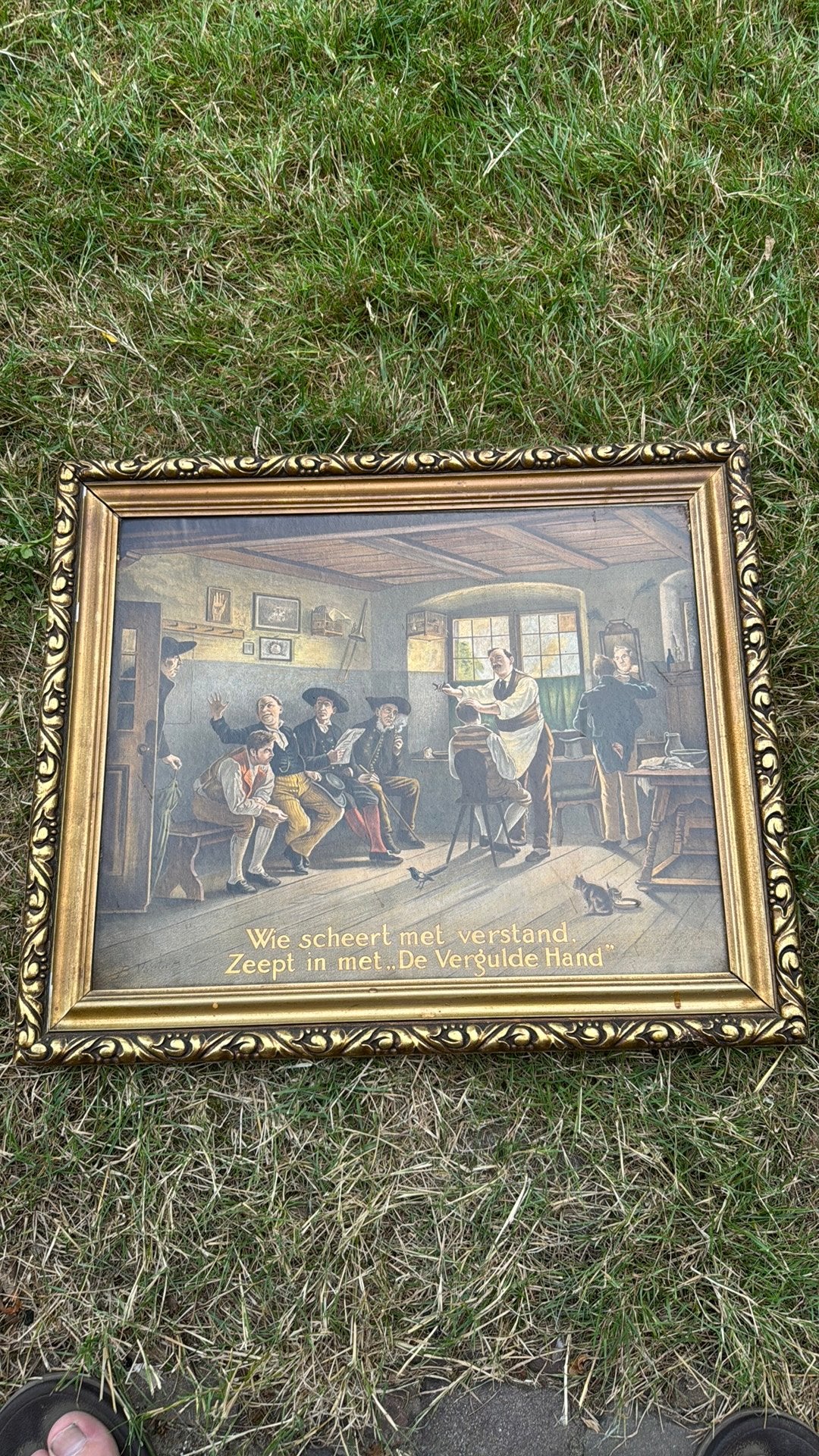 De vergulde hand poster met lijst / schilderij / drukwerk, Ophalen, Portret of Personen, Oud hollands, Ingelijst