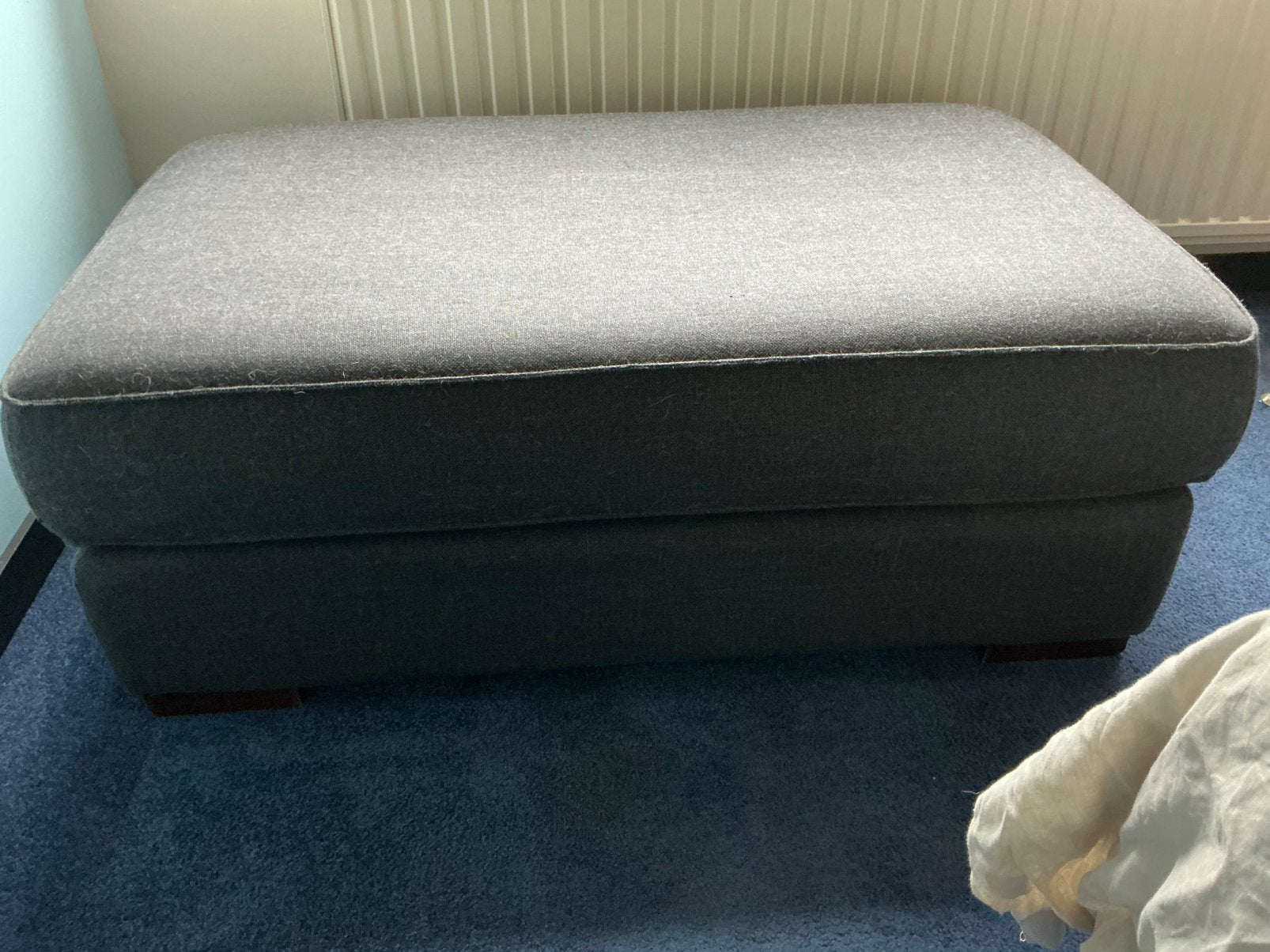 Antraciet grijze hocker,voetenbank,bijzettafel,hocker poef, Ophalen, Gebruikt, Vierkant