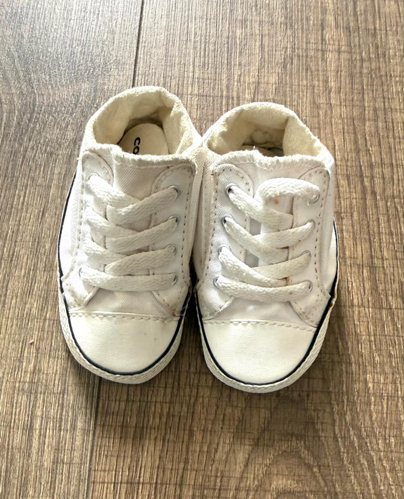 Witte Converse All Star babyschoentjes maat 19, Ophalen, Gebruikt, Jongetje of Meisje, Schoentjes