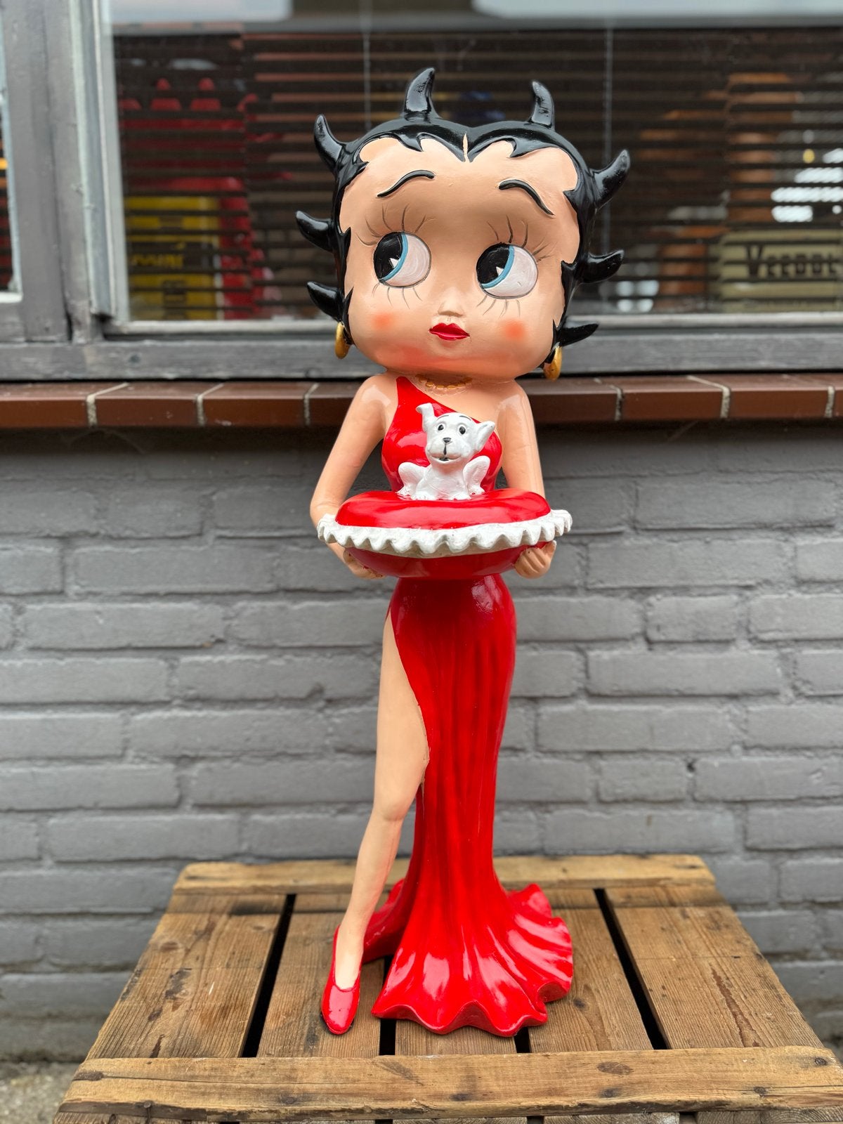 Betty Boop Beeld met Hondje - Decoratief en Uniek, Ophalen, Gebruikt, Mens