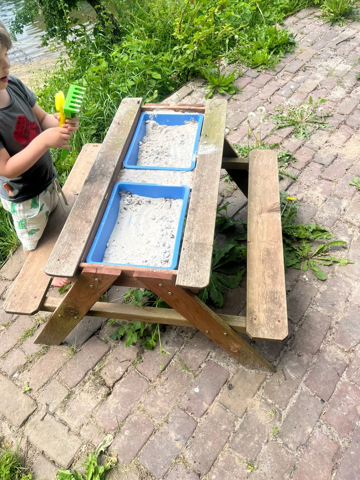 zandbak / zandtafel / picknicktafel, Ophalen of Verzenden, Zo goed als nieuw, Rechthoekig, Hout