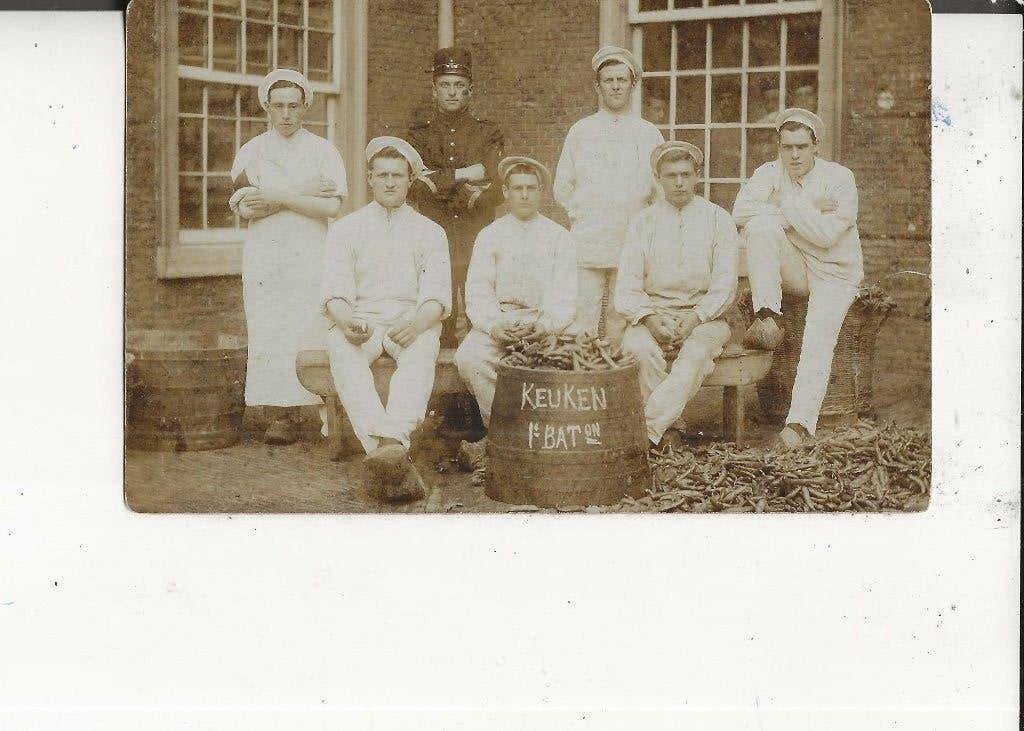 Westland Onbekend Militairen 1e Bat-on keuken Fotokaart, Ophalen of Verzenden, Voor 1920, Ongelopen, Zuid-Holland