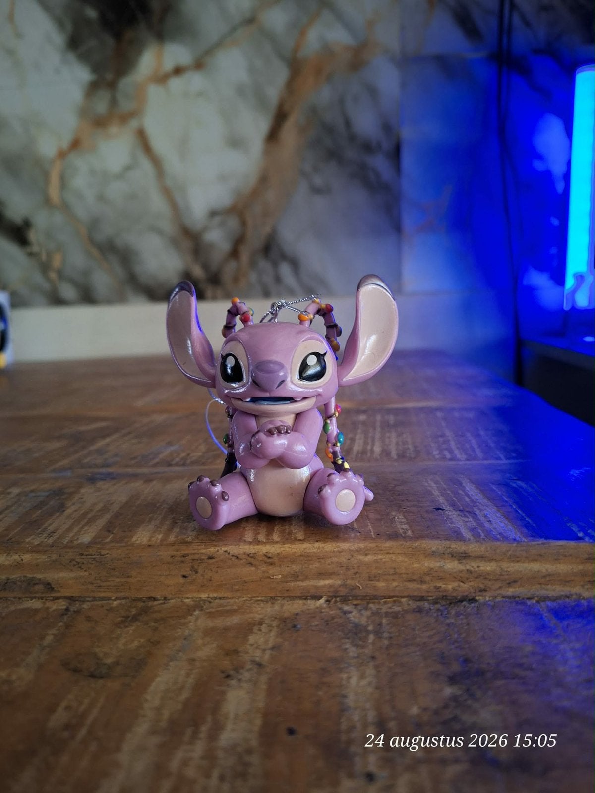 Schattige paarse Stitch sleutelhanger, Ophalen of Verzenden, Zo goed als nieuw