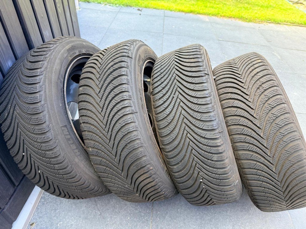 Michelin Alpin 5 w-banden 195/55 R16 91T op stalen velgen, Auto-onderdelen, Ophalen, Gebruikt, 16 inch, Banden en Velgen