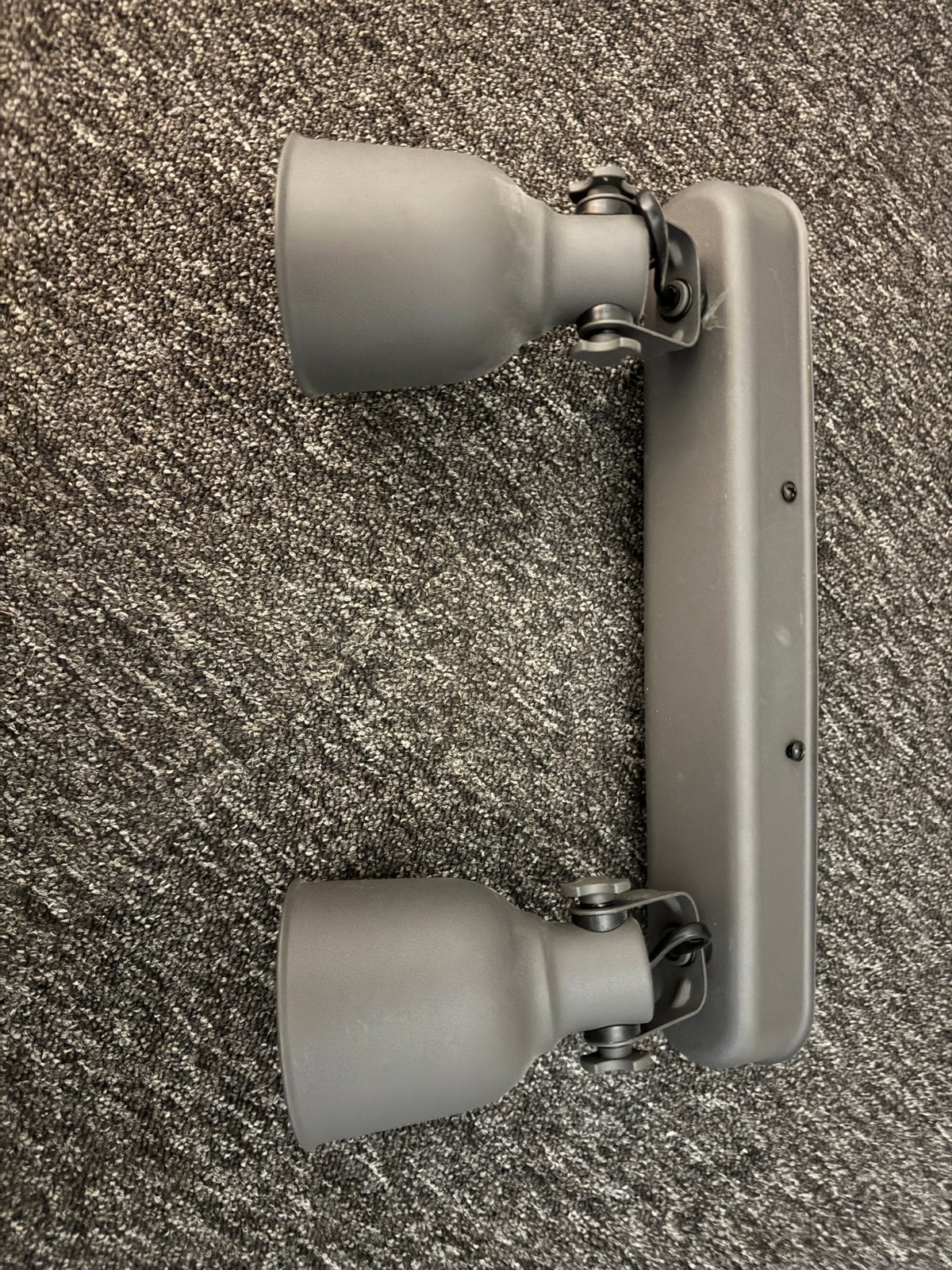 Grijze opbouwspot met 2 lampen, E14 fitting, Ophalen of Verzenden, Gebruikt, GU10