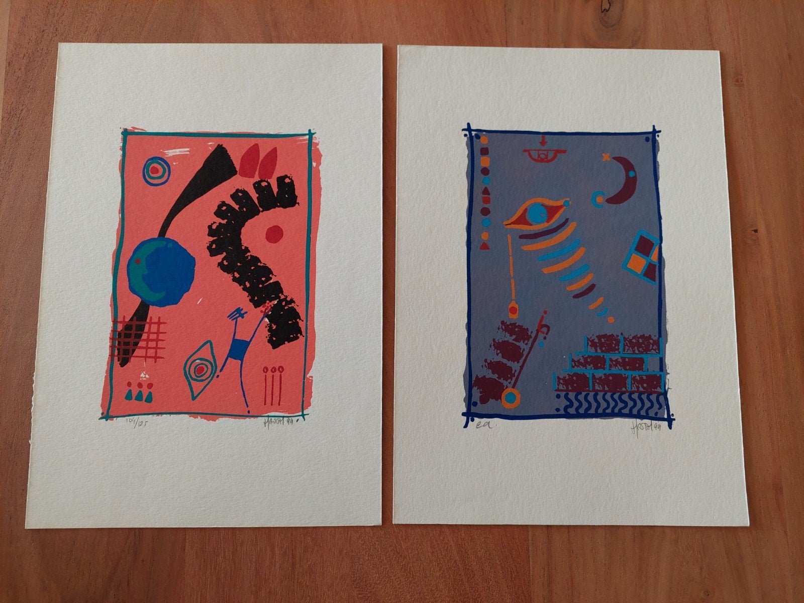 2 Zeefdrukken Ad van Hassel, Genummerd, Ophalen of Verzenden, Abstract, Zeefdruk