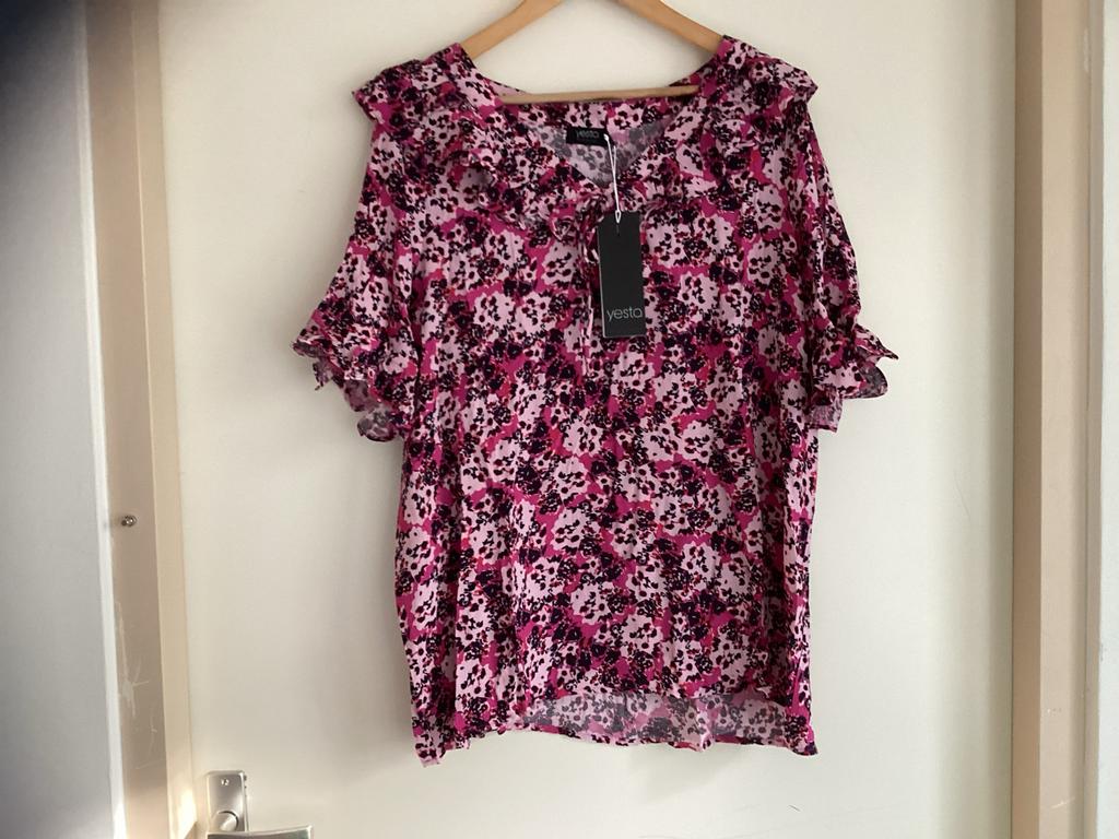 Yesta tuniek maat 44 - Viscose/Elastan - Roze print, Kleding | Dames, Grote Maten, Nieuw, Blouse of Tuniek, Roze, Ophalen of Verzenden