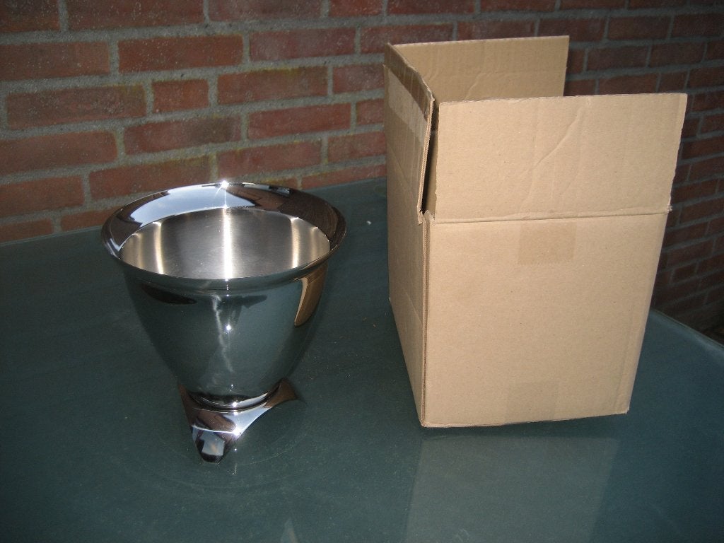 brocante rvs design vaas of kelk, Ophalen of Verzenden
