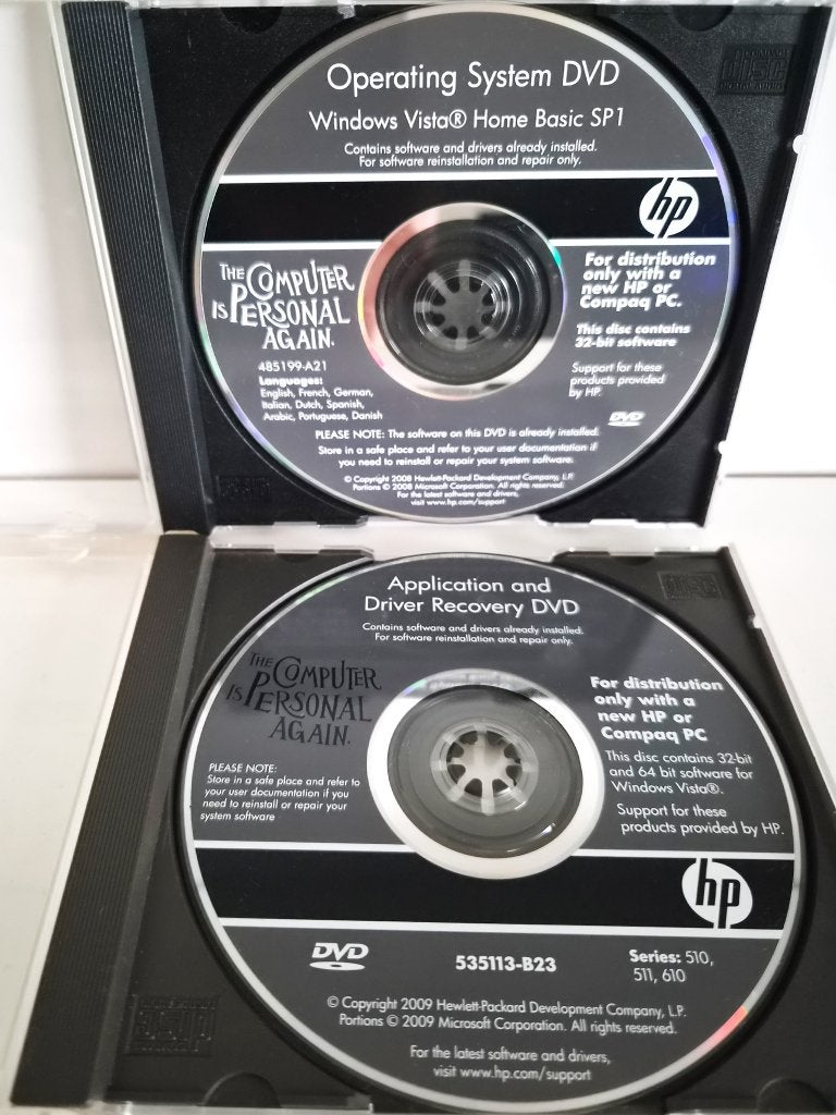 HP OS DVD Windows Vista Home Basic SP1 (32-bit) - PC cd-rom, Computers en Software, Ophalen of Verzenden, Gebruikt, Windows