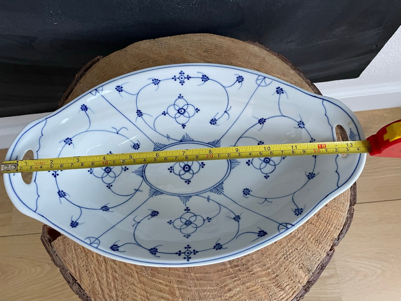 Blauw Saks porseleinen serveerschaal en kommetjes, Ophalen of Verzenden, Zo goed als nieuw