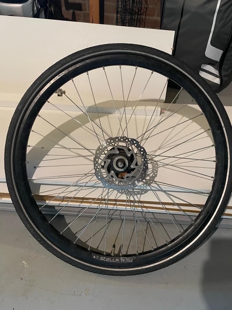 Stella achterwiel 28 met Shimano naafversnelling, Ophalen of Verzenden, Gebruikt, Elektrische fiets, Wiel