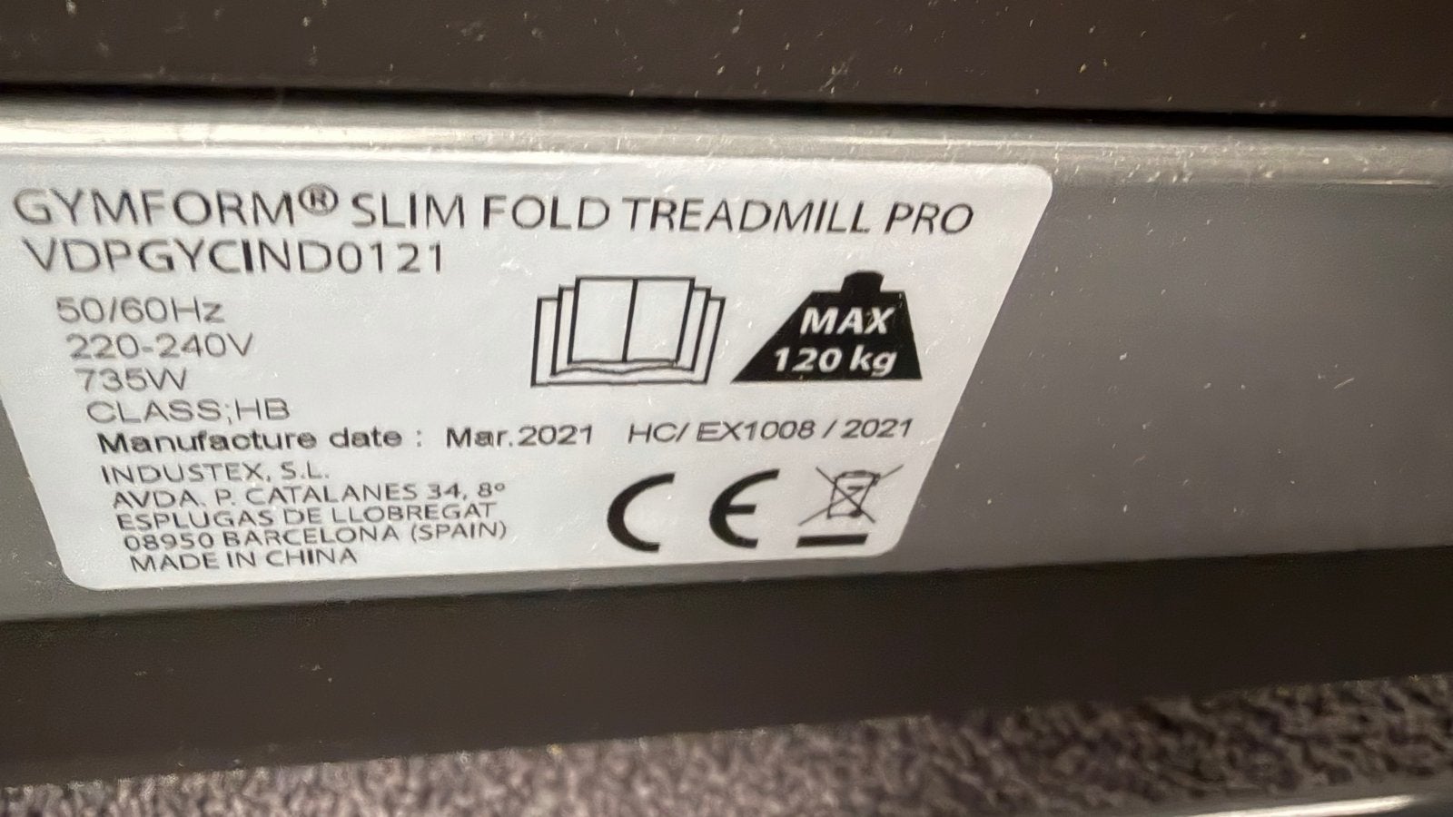 Gymform Slim Fold Loopband Pro - Zo goed als nieuw, Sport en Fitness, Ophalen, Zo goed als nieuw, Metaal, Loopband