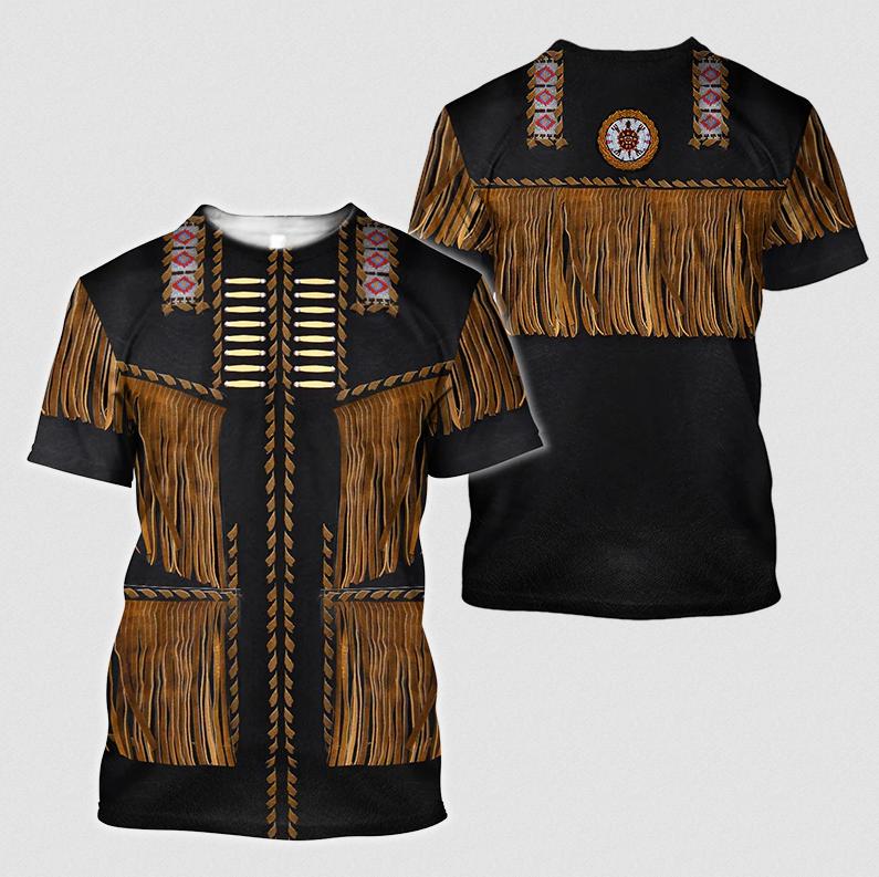 Heren western t-shirt 7 / cowboy franjes linedance shirt, Verzenden, Nieuw, Overige maten, Zwart