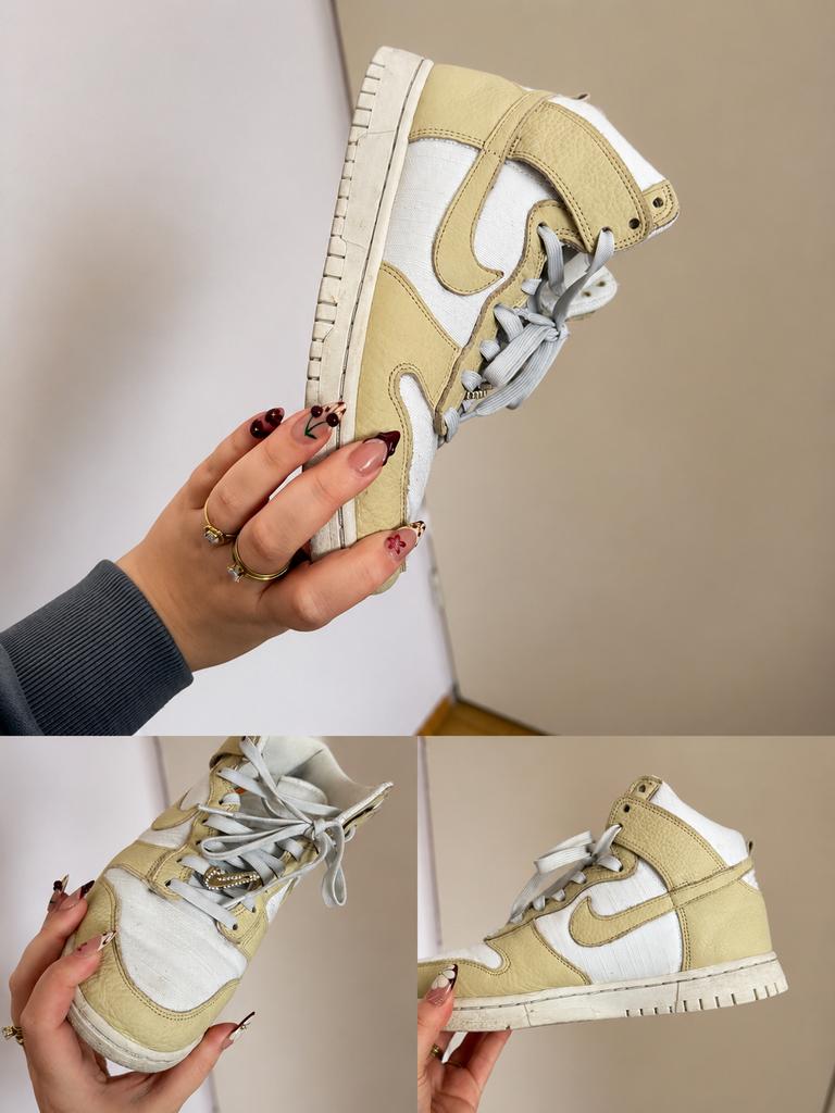 Nike dunk High, Ophalen, Nieuw, Beige, Sneakers of Gympen