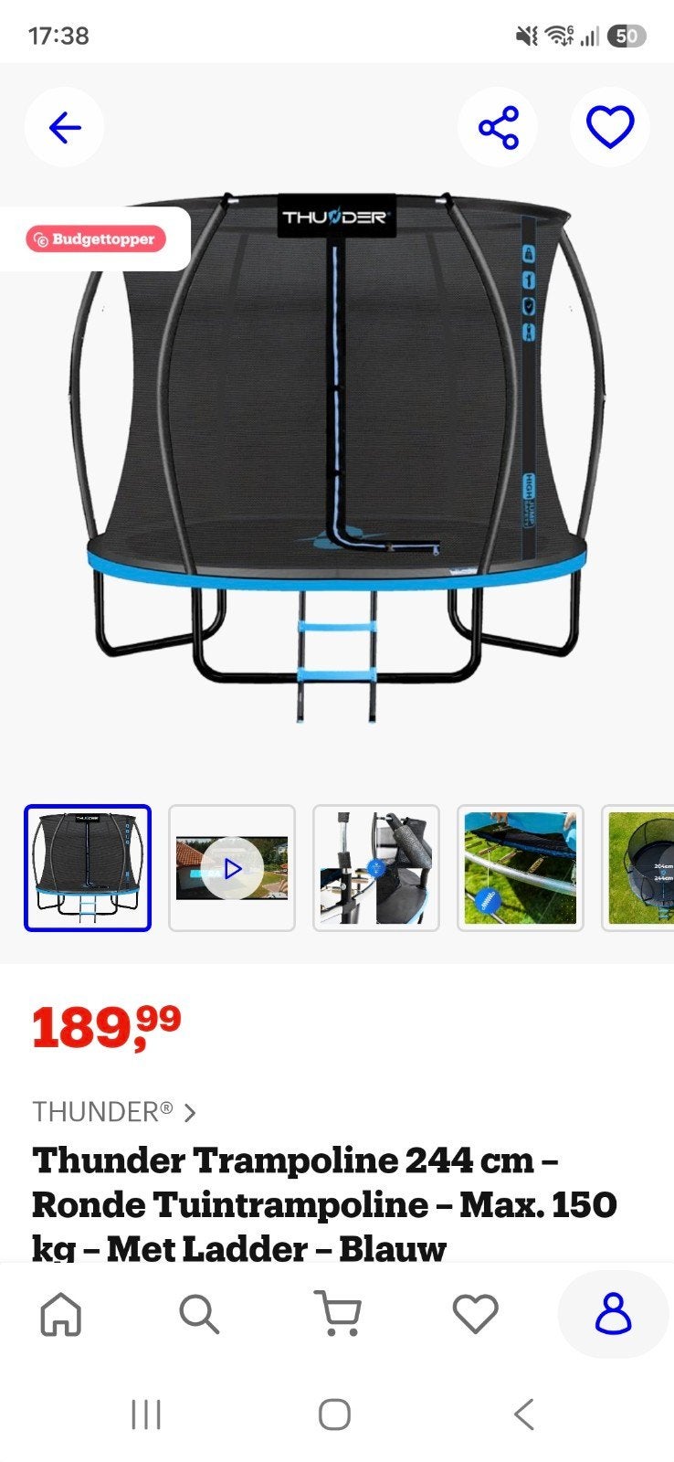 Trampoline Nieuwe, Ophalen, Nieuw