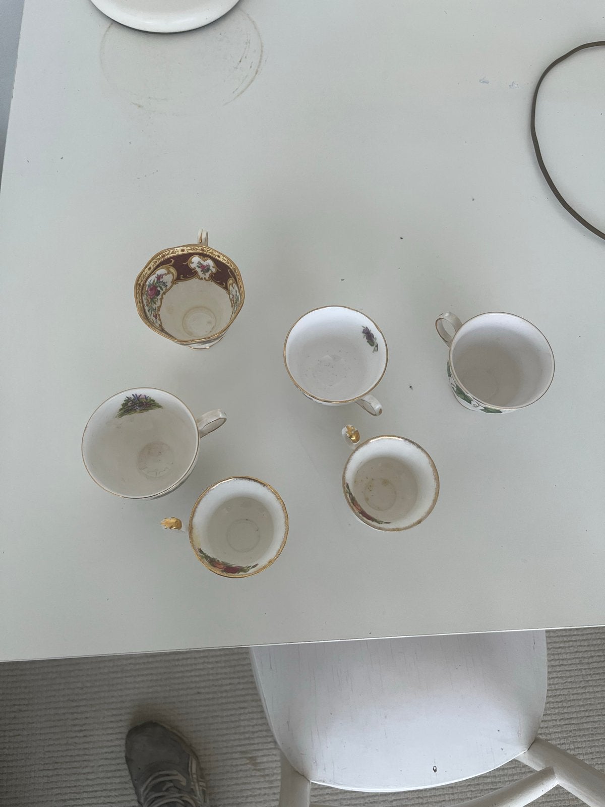 Set van 6 vintage theekopjes met schotels, Ophalen of Verzenden