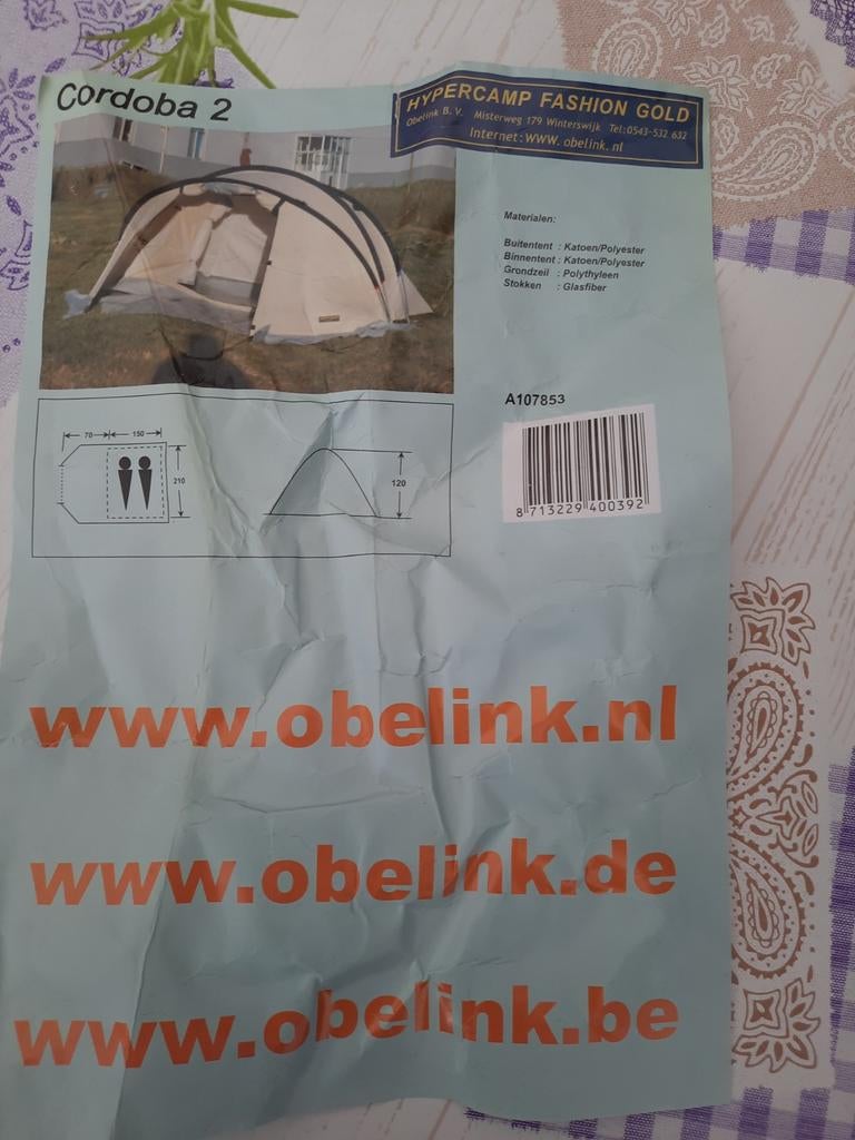 Koepeltent 2 persoons 1x gebruikt, Caravans en Kamperen, Tenten, Ophalen of Verzenden