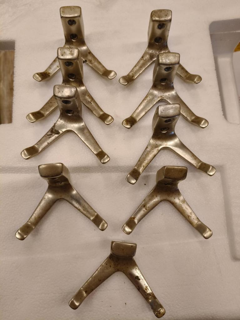 Aluminium kapstokhaakjes - Set van 9, Huis en Inrichting, Woonaccessoires | Kapstokken, Ophalen, Gebruikt, Wandhaken, Minder dan 100 cm