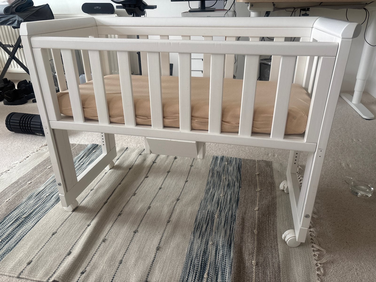 Troll cosleeper aanschuifbed wit met matras, Ophalen, Gebruikt, Wit, 190 cm of minder