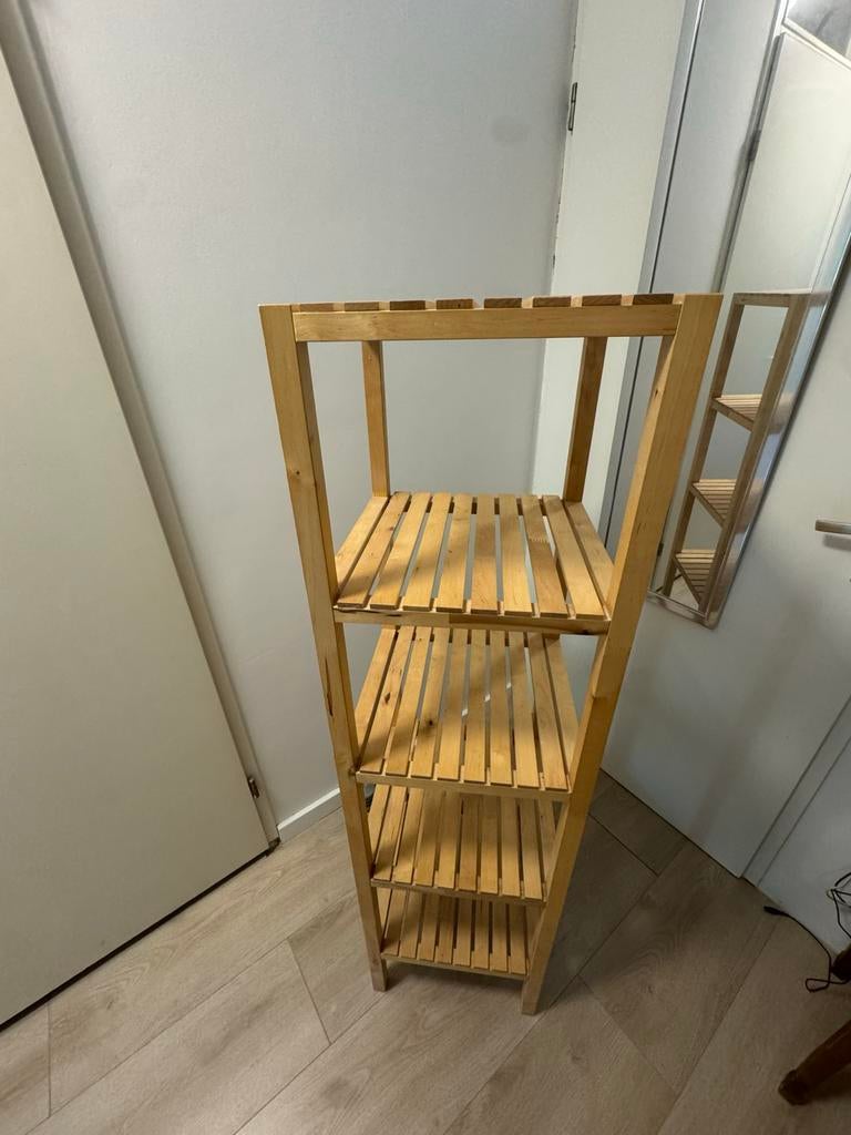 Bamboe kastje / plantenrek voor badkamer of andere ruimte, Ophalen, Zo goed als nieuw