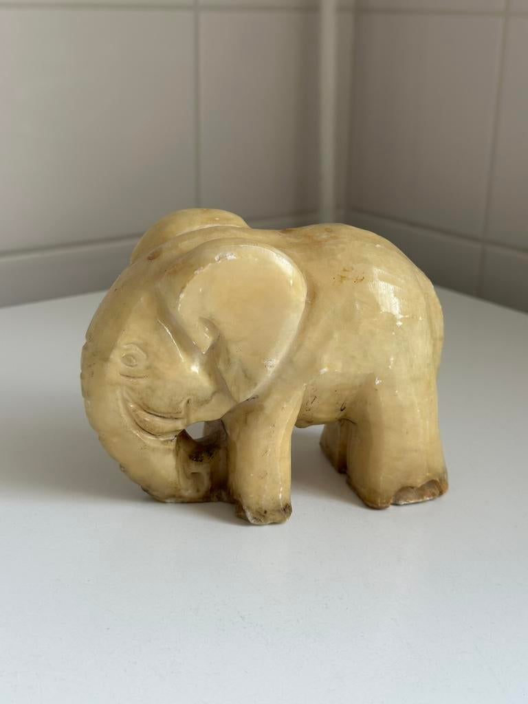 Marmer olifant beeld, Ophalen of Verzenden, Zo goed als nieuw, Dier