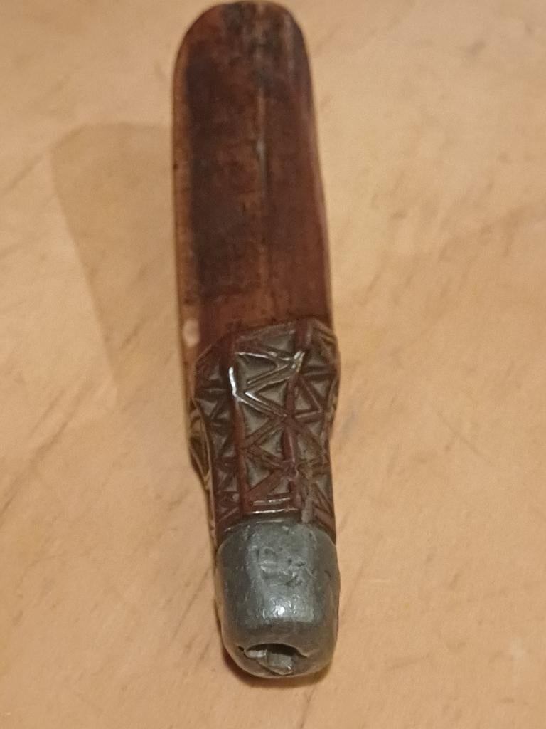 Unieke antieke bestoken houten breischede uit Drenthe, Ophalen of Verzenden
