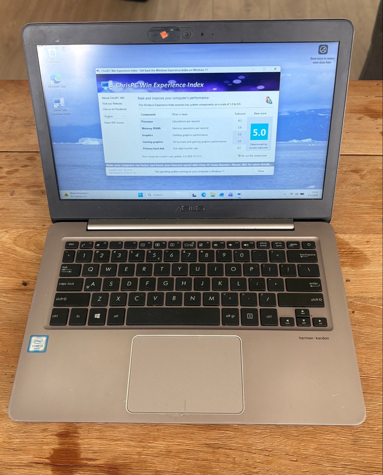 Asus Zenbook UX310UA i3 4GB RAM 128GB SSD - W11 Gebruikt, Computers en Software, Windows Laptops, Gebruikt, 2 tot 3 Ghz, Qwerty