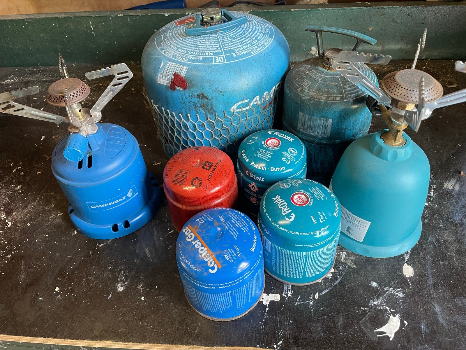 2 gasbranders en diverse gasbussen, Caravans en Kamperen, Ophalen of Verzenden, Gebruikt
