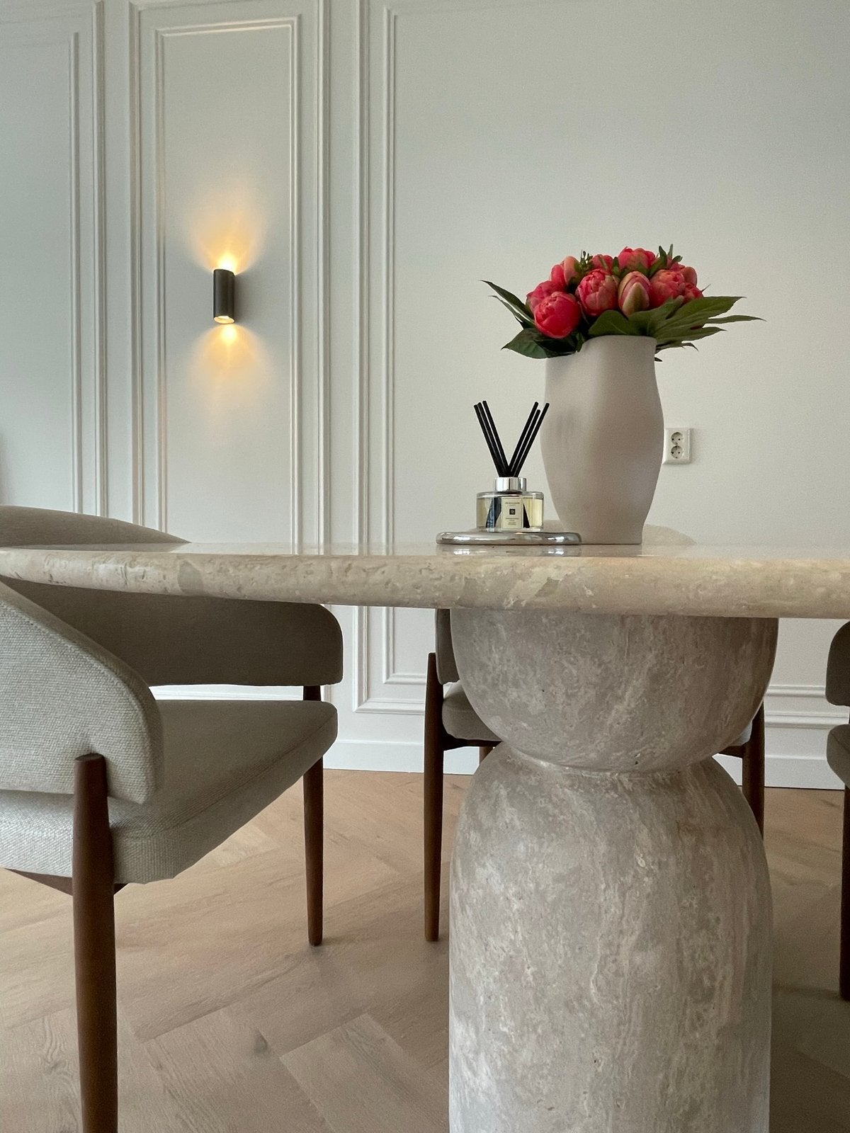 Travertin Eettafel 120 x 75 | Nieuw | Op voorraad!, Ophalen, 100 tot 150 cm, 50 tot 100 cm, Zo goed als nieuw