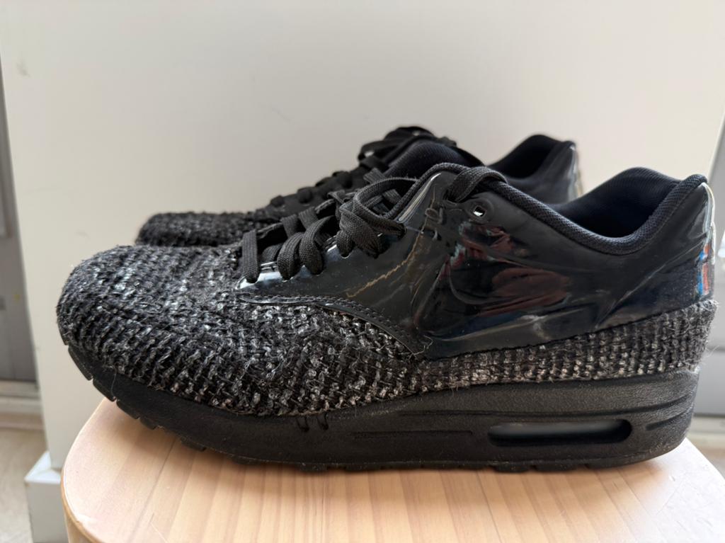 Nike Air Max 1 Premium Black Tweed – Maat 40.5, Ophalen of Verzenden, Zwart, Sneakers of Gympen