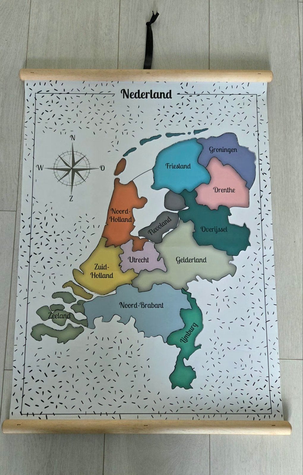 Leerzame Tweezijdige Poster: Tafels & Kaart van Nederland, Ophalen of Verzenden, Zo goed als nieuw