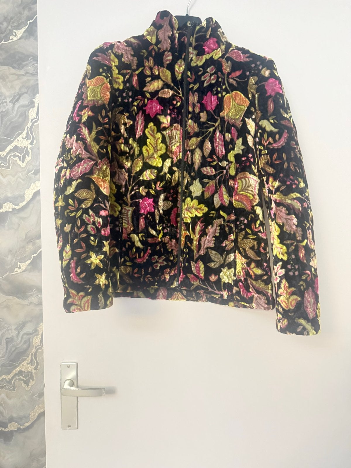 Rossini fluwelen jas met bloemenprint - Maat 42, Ophalen of Verzenden, Nieuw, Maat 42/44 (L), Meerkleurig
