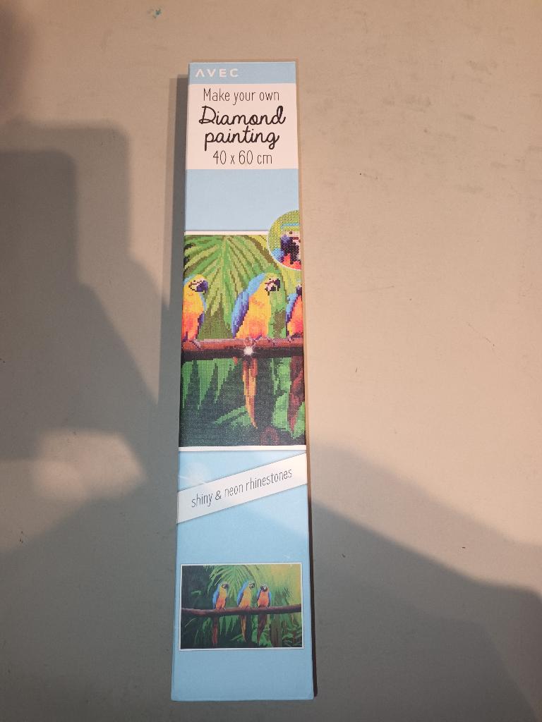 nieuw diamond painting 40x60 papegaaien met shiny en neon st, Ophalen of Verzenden, Nieuw, Diamond painting