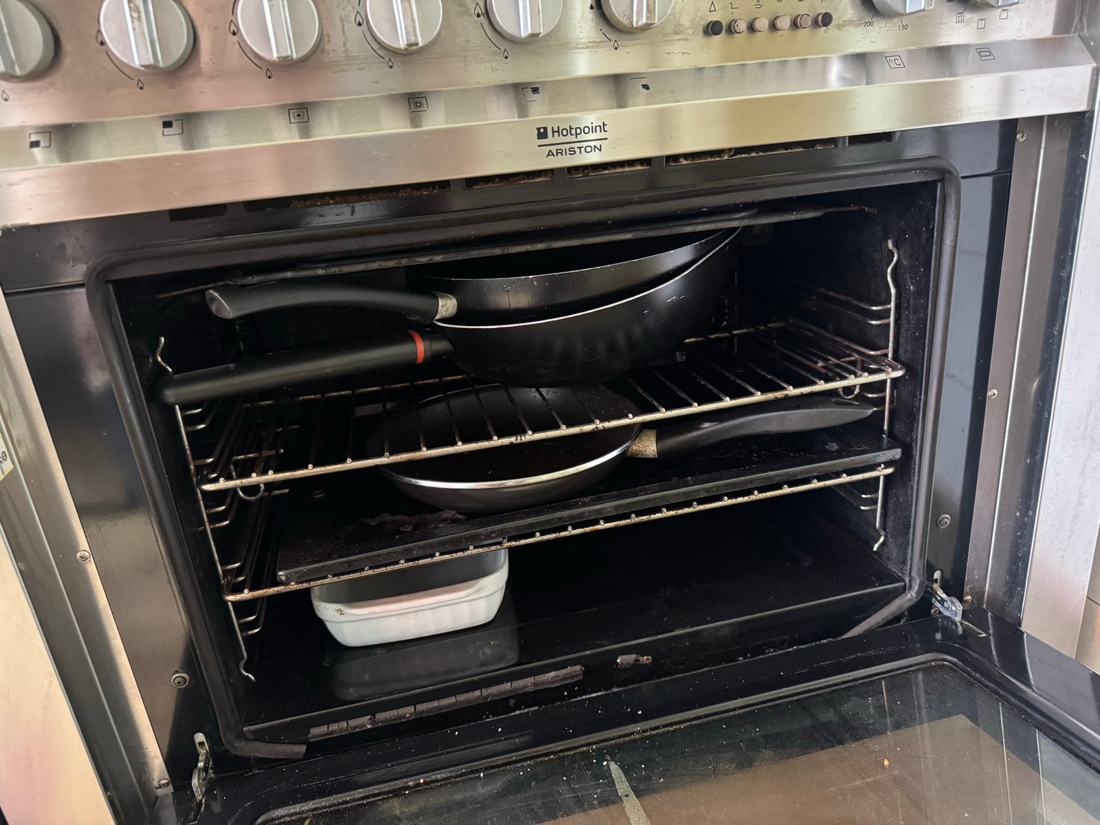 Gratis! Hotpoint Ariston Fornuis met Gasfornuis en Oven, Witgoed en Apparatuur, Fornuizen, Gebruikt, Vrijstaand, Gas, 5 kookzones of meer