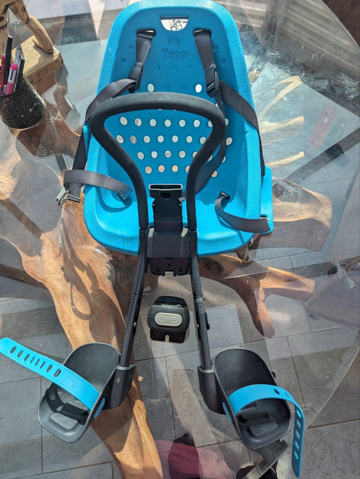 Yepp voorzitje blauw met sleutel, Yepp, Voorzitje, Ophalen of Verzenden, Gebruikt