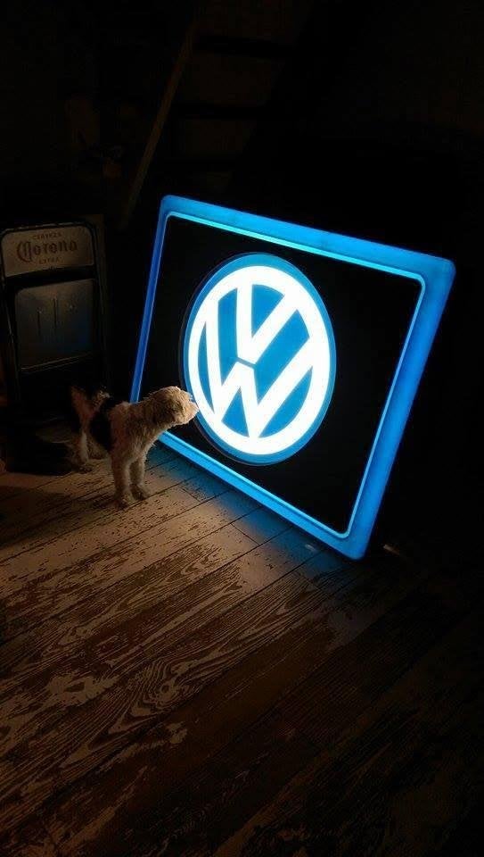 Volkswagen lichtbak lichtreclame VW XL, Ophalen, Gebruikt, Lichtbak of (neon) lamp
