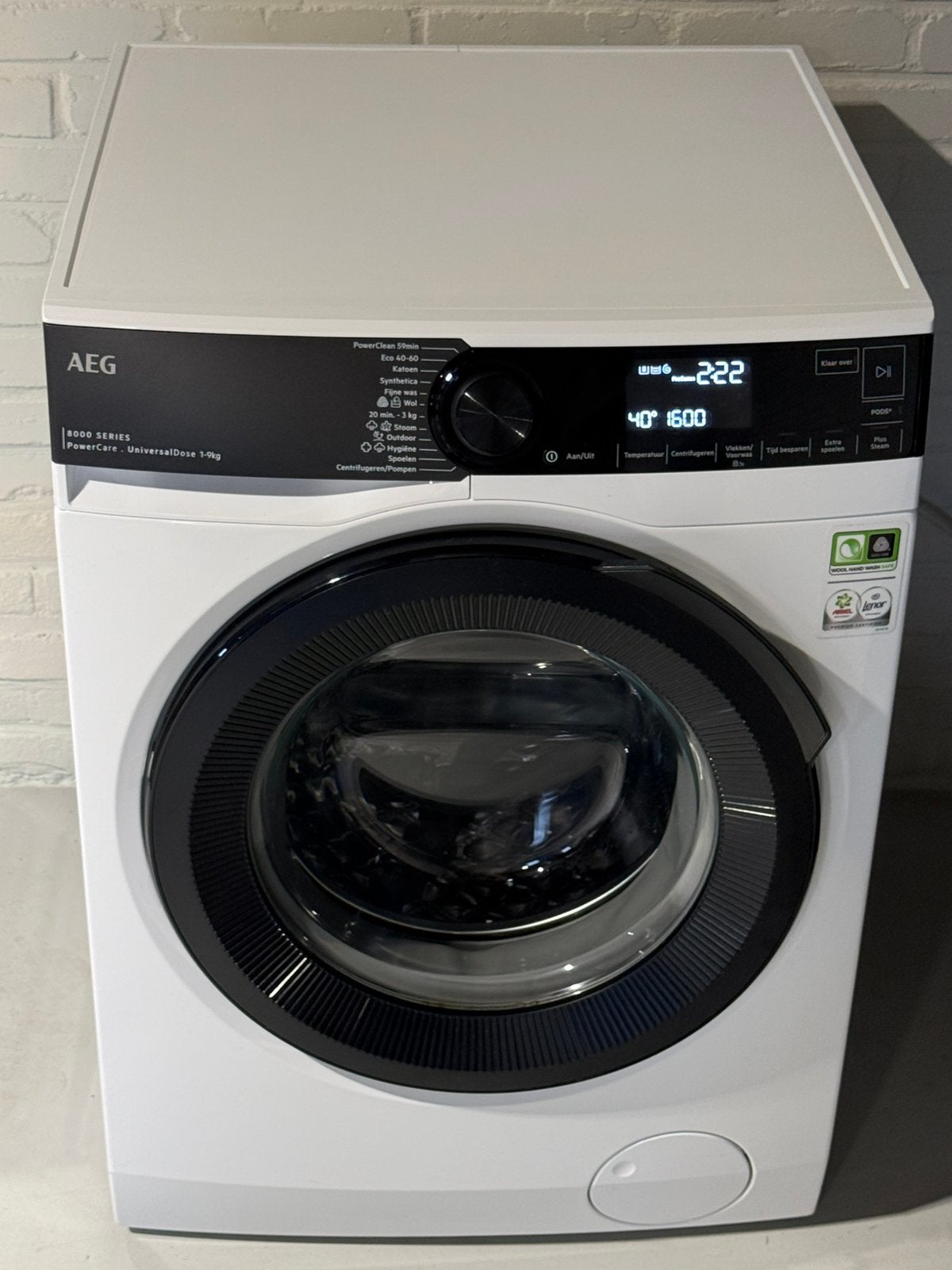 AEG 8000 serie PowerCare 9 kg 1600 toeren wasmachine, Ophalen, 8 tot 10 kg, 85 tot 90 cm, 1600 toeren of meer