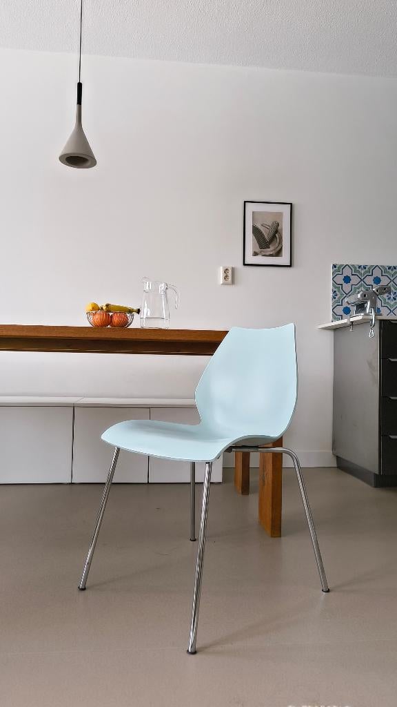 Set van 4 Kartell Maui Stoelen, Gebruikt, Blauw, Ophalen of Verzenden, Vier