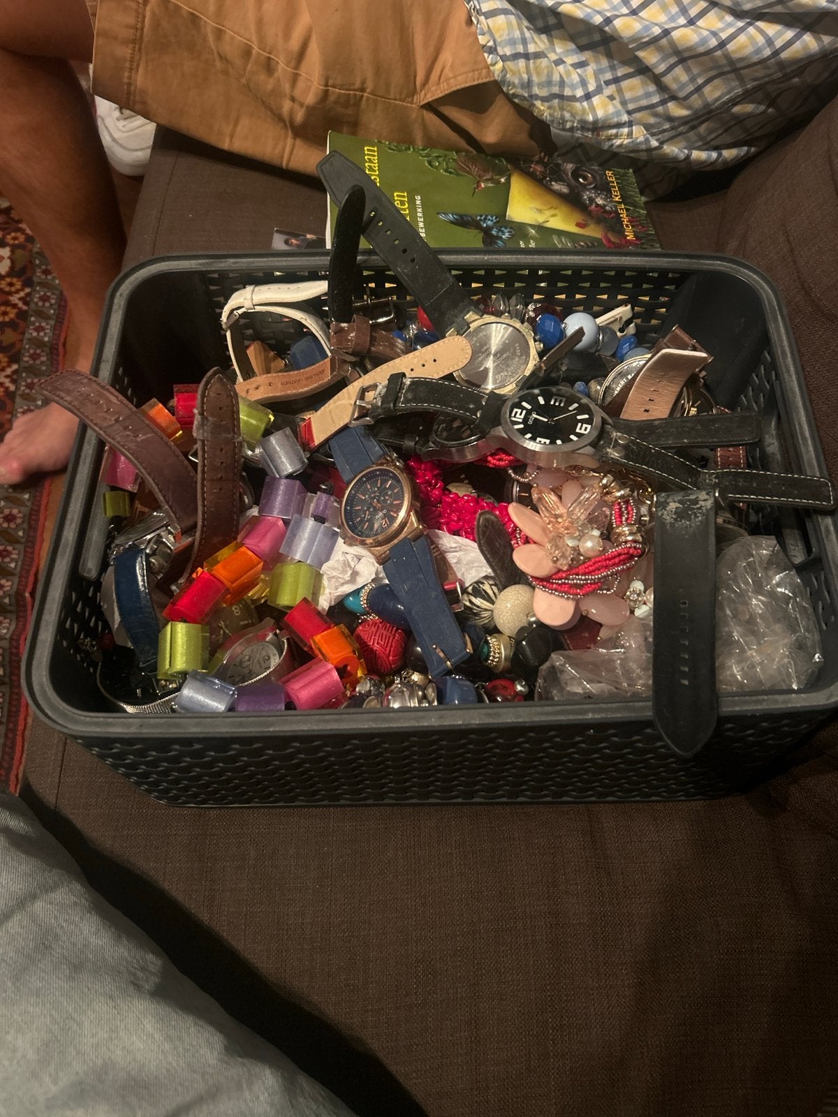 Doos met diverse horloges en sieraden, Ophalen of Verzenden, Gebruikt, Polshorloge