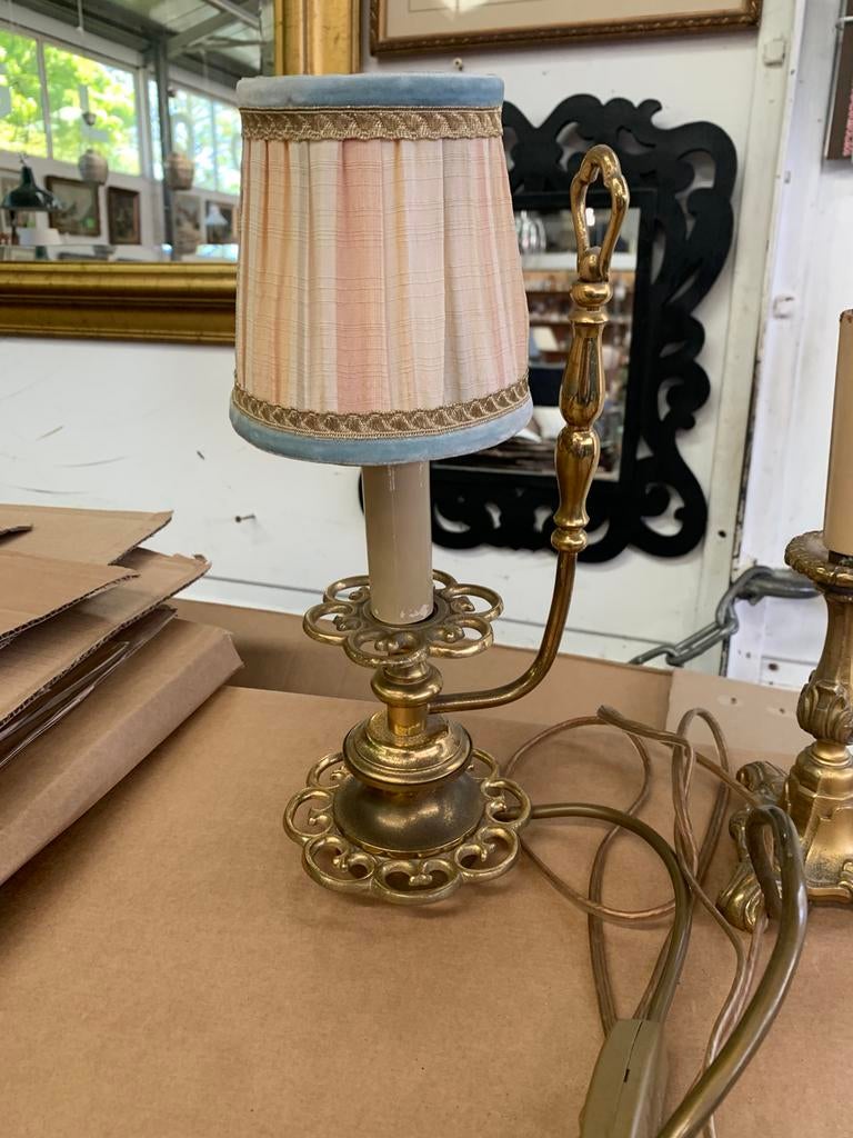 Lamp drie zwaar koperen messing tafellampjes, Huis en Inrichting, Lampen | Tafellampen, Ophalen of Verzenden, Zo goed als nieuw