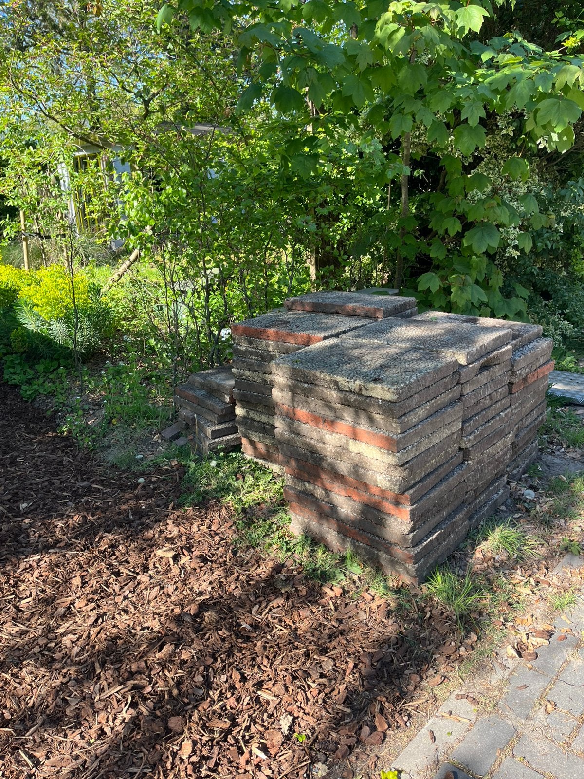 Stoeptegels gratis af te halen Ede, Tuin en Terras, Tegels en Klinkers, Ophalen, Gebruikt, Beton, Terrastegels