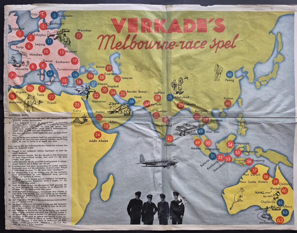 Oud Verkade's Melbourne-race spel (K1257), Verzamelen, Ophalen of Verzenden, Gebruikt, Overige typen