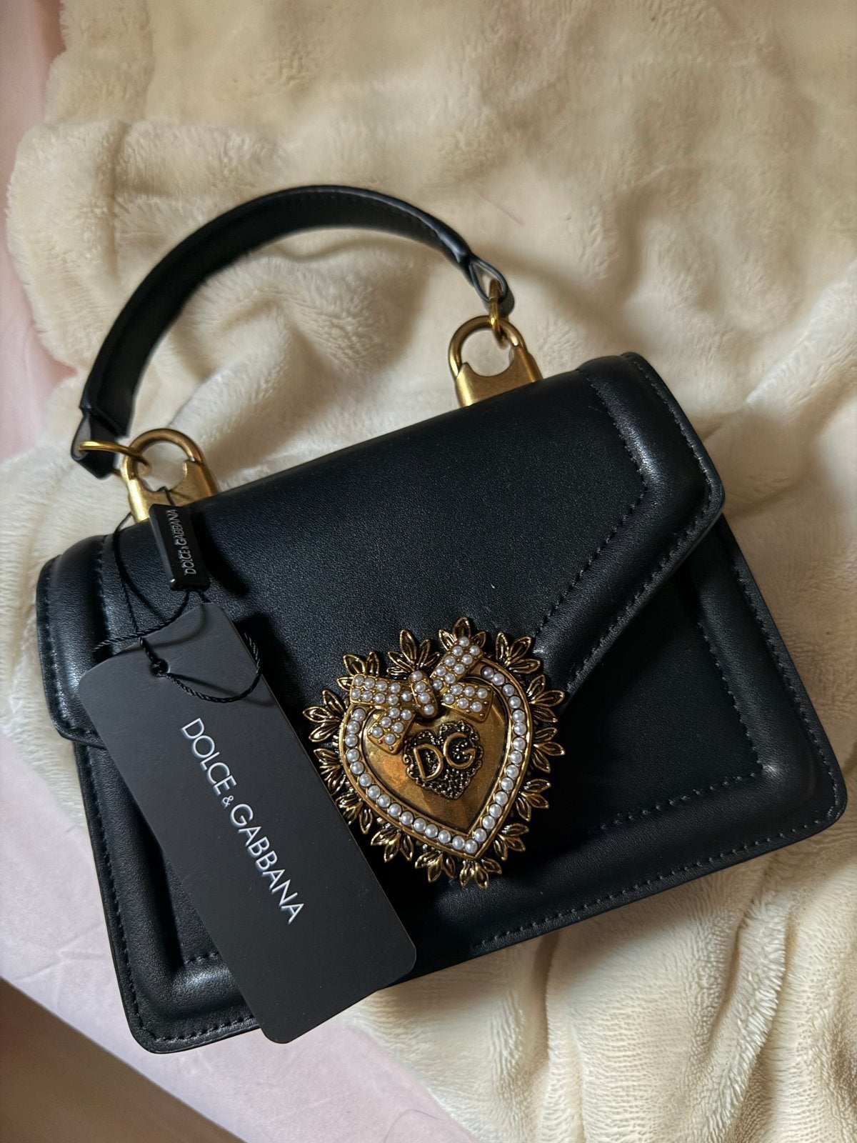 Dolce & Gabbana Devotion Schoudertasje Zwart, Sieraden, Tassen en Uiterlijk, Tassen | Damestassen, Verzenden, Zo goed als nieuw