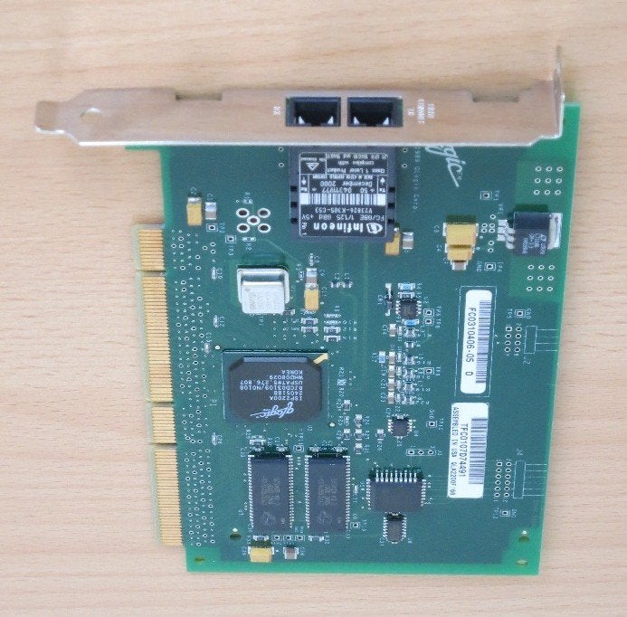 2x QLogic QLA2200F Fibre Channel adapter, Ophalen of Verzenden, Gebruikt, Intern, QLogic