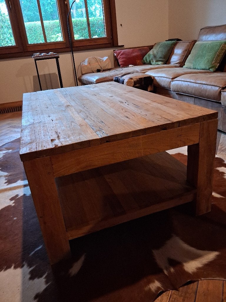 Salontafel in teak, Ophalen, Gebruikt, 100 tot 150 cm, Teakhout