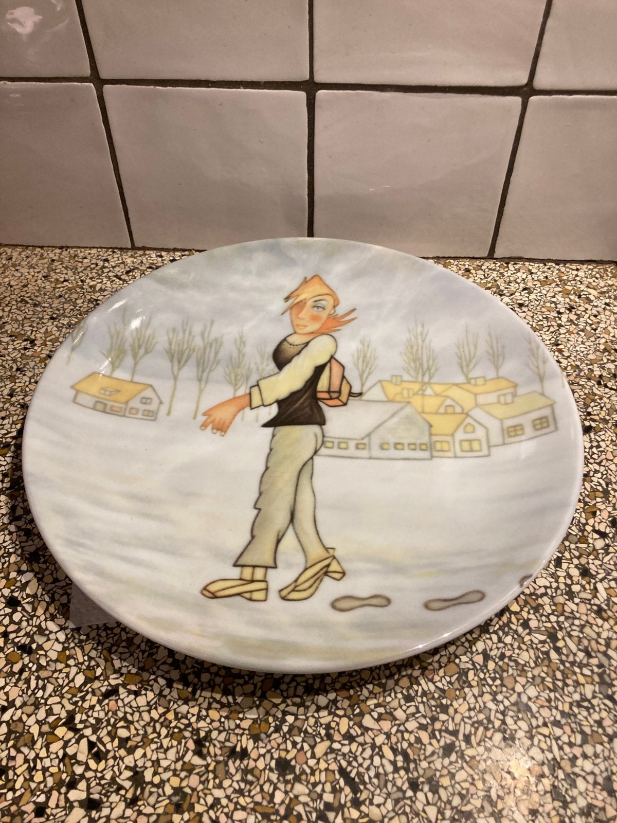 Mooi groot bord kunst, Antiek en Kunst, Ophalen of Verzenden, Bord